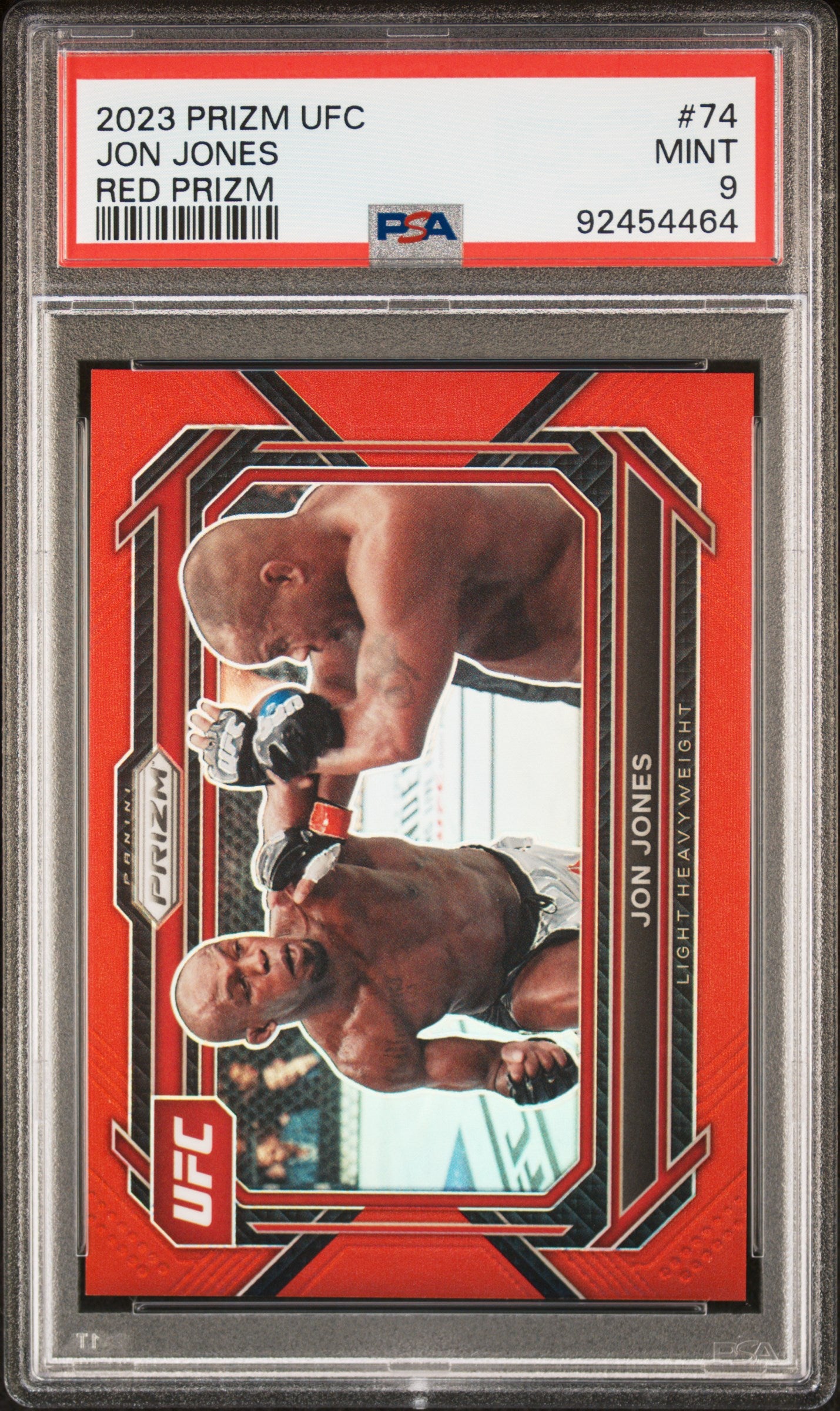 2023 Panini Prizm UFC #74 Jon Jones Red Prizms PSA 9 #/199