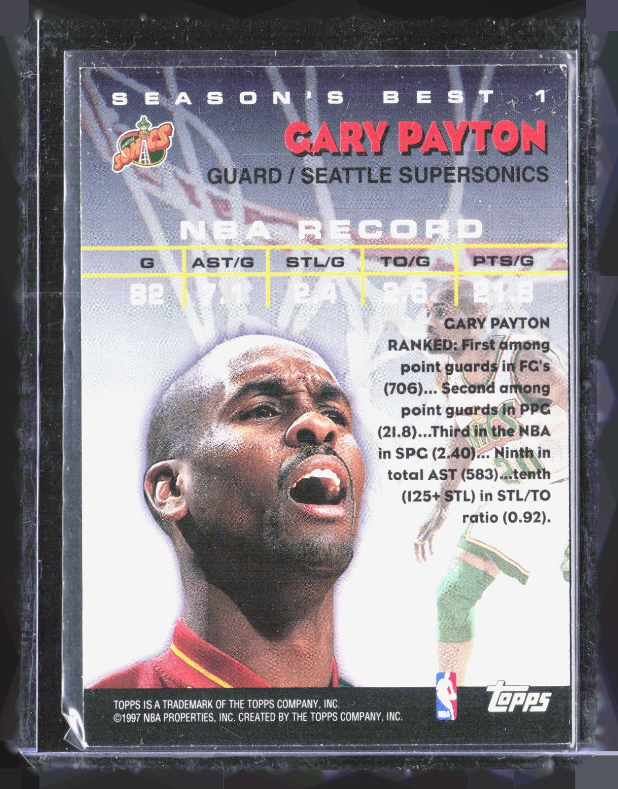 1997-98 Topps Chrome - Season's Best Gary Payton 1 Seattle SuperSonics