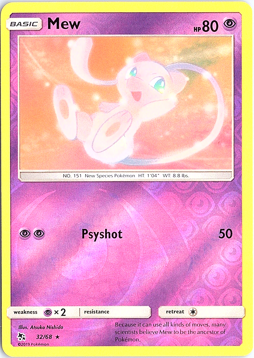 Mew Rare Hidden Fates 32/68 NM