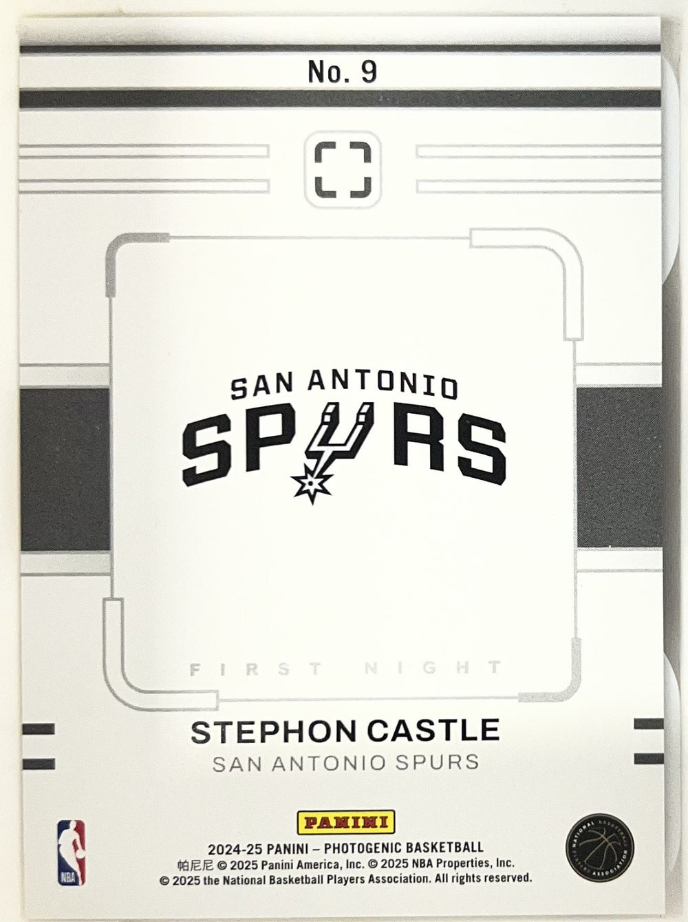 Stephon Castle Panini Photogenic - First Night Lava 9 NM (Back)