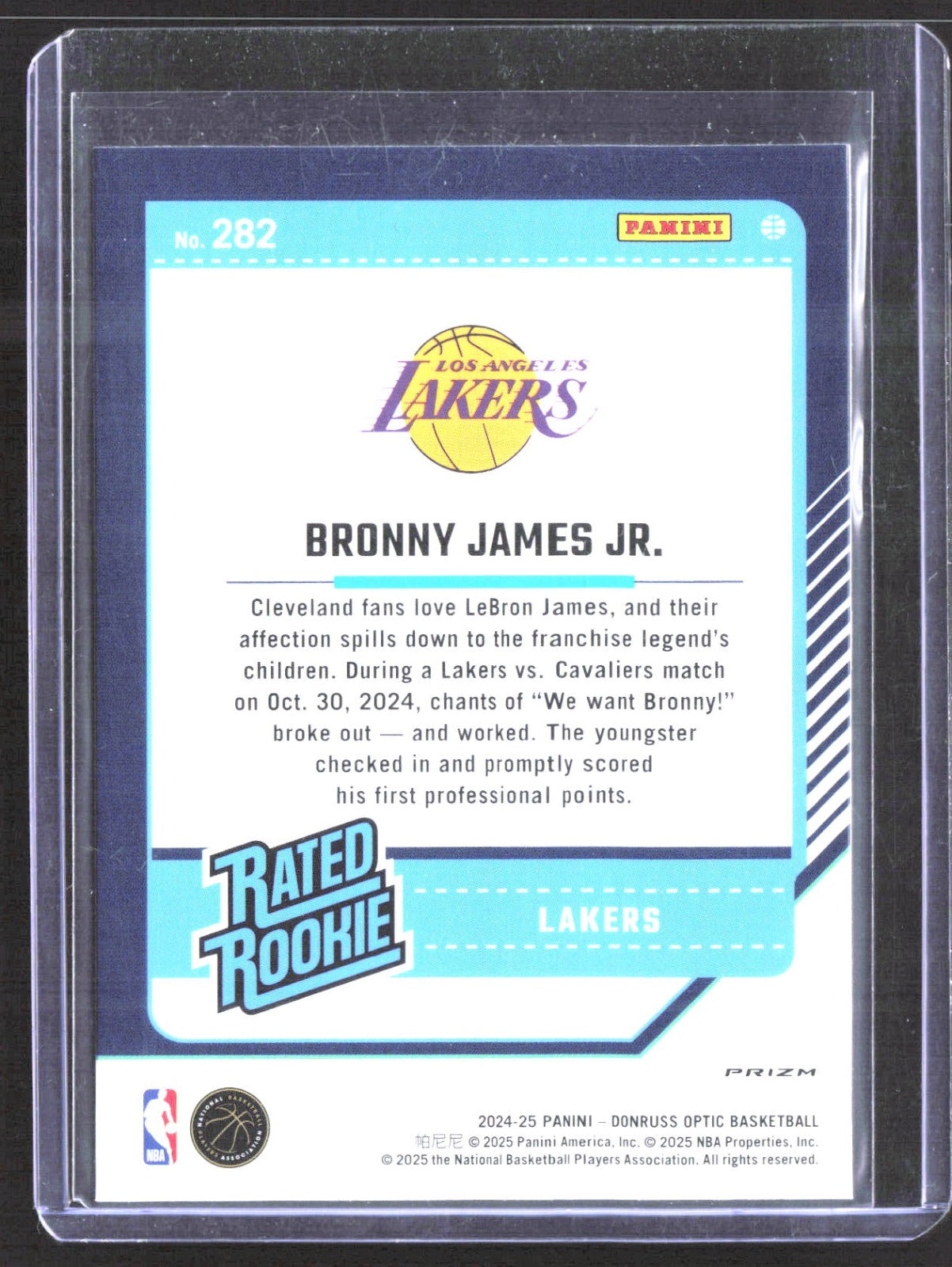 2024-25 Donruss Optic Bronny James Jr. 282 Basketball Silver