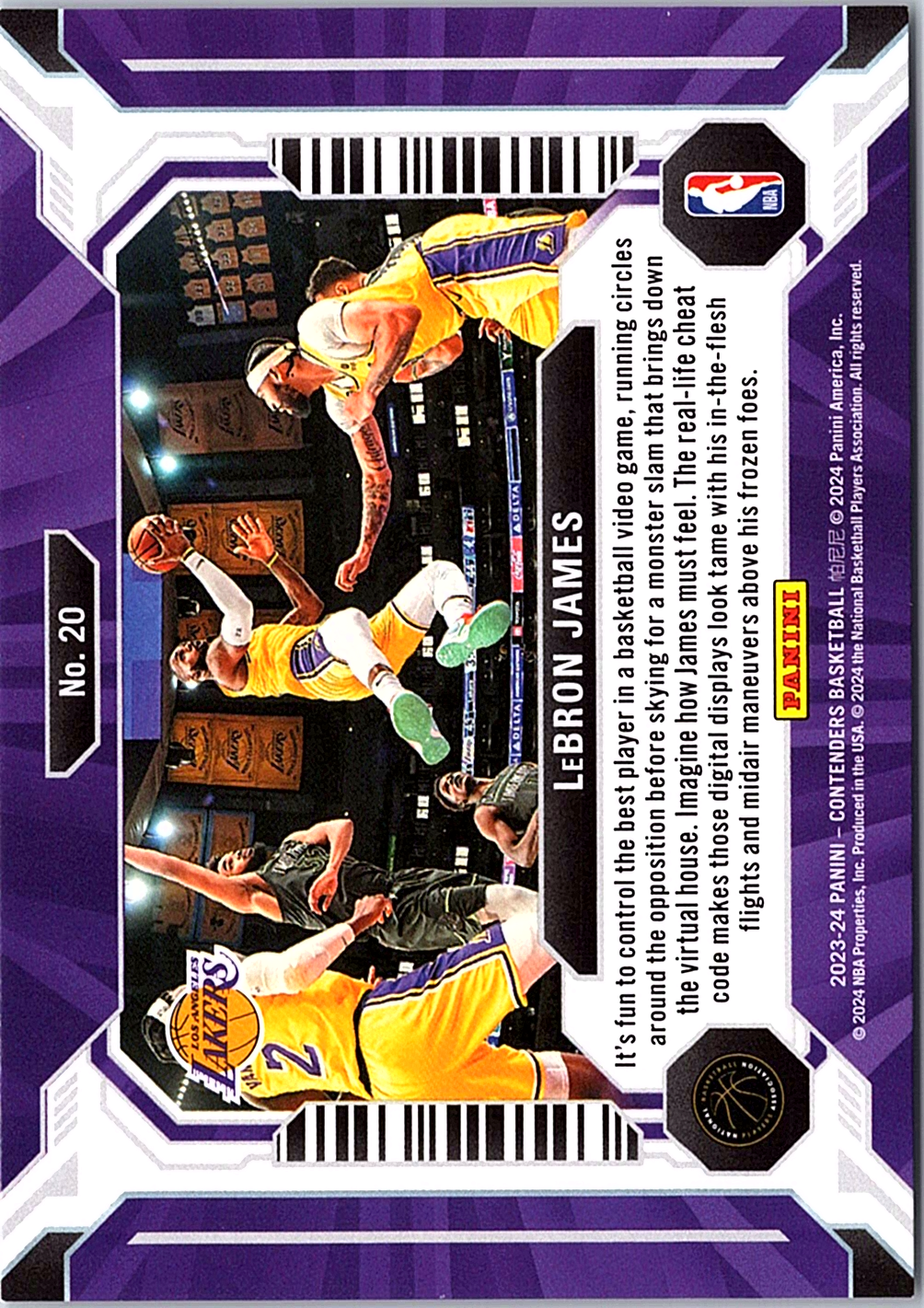 LeBron James Panini Contenders - Suite Shots 20 NM (Back)