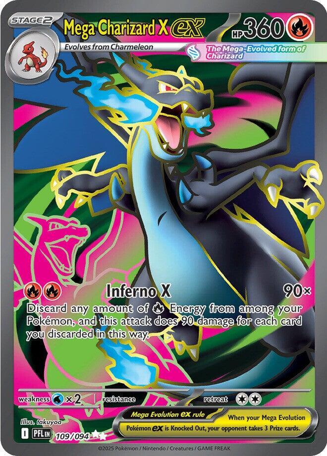 Mega Charizard X ex Ultra Rare ME02: Phantasmal Flames 109/094 NM
