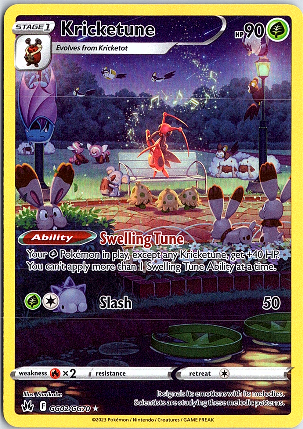 Kricketune Ultra Rare SWSH: Crown Zenith: Galarian Gallery GG02/GG70 NM