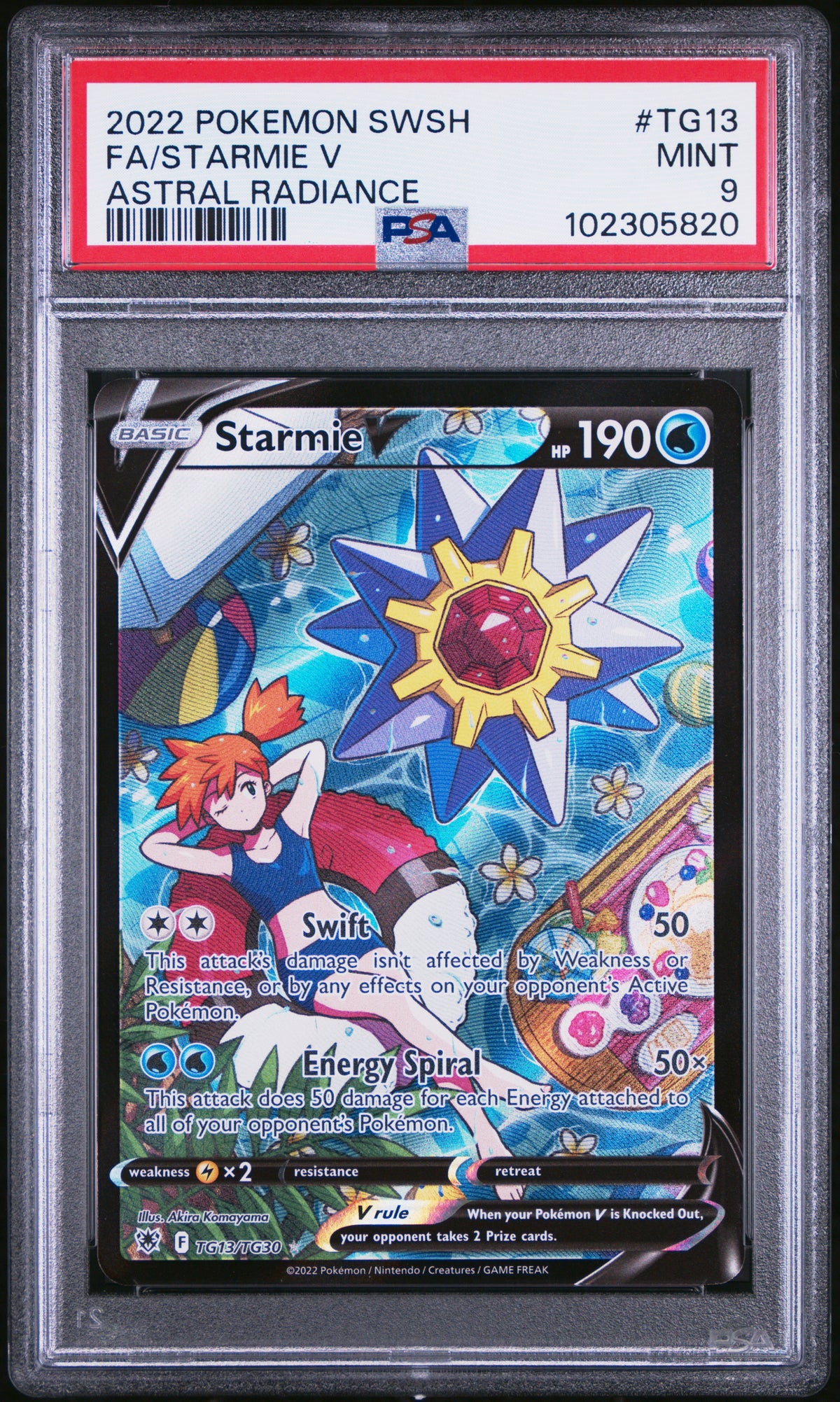 2022 Pokemon Sword & Shield Astral Radiance #TG13 Fa/Starmie V PSA 9
