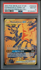 2021 Pokemon Sm Black Star Promo #SM248 Fa/Pikachu & Zkrm. Gx PSA 8