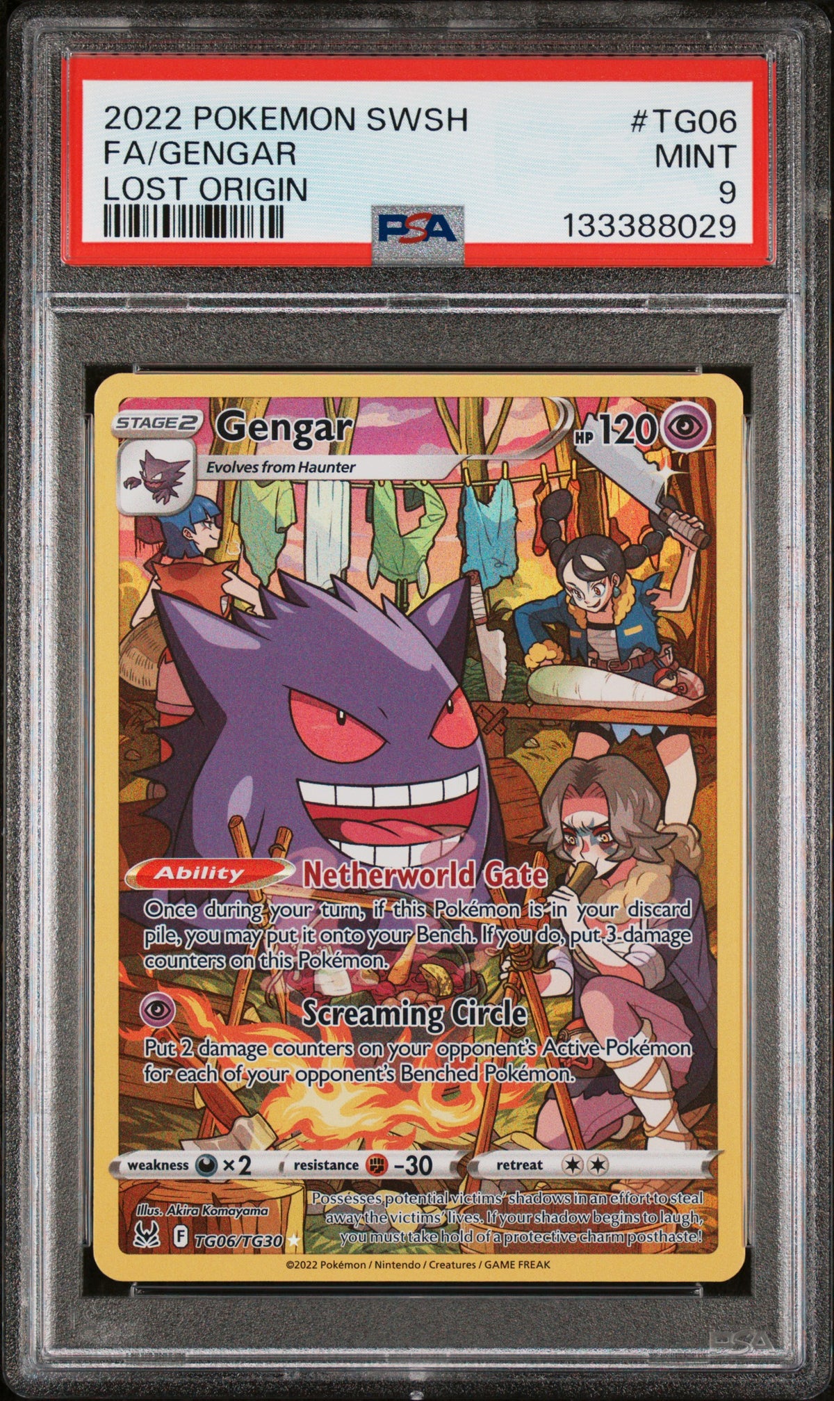 2022 Pokemon Sword & Shield Lost Origin #TG06 Fa/Gengar Lost Origin PSA 9