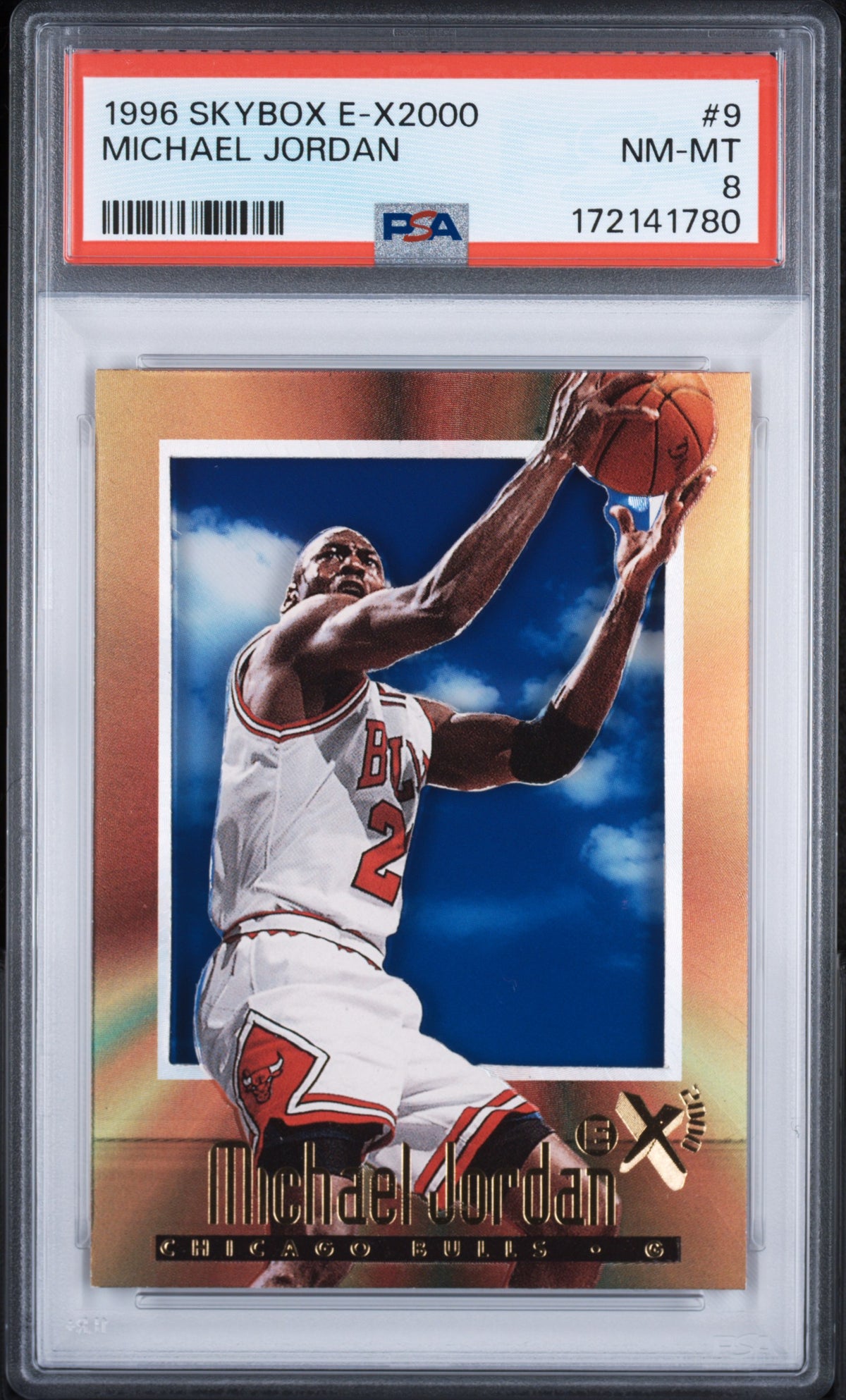 1996 Skybox E-X2000 #9 Michael Jordan PSA 8