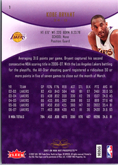 Kobe Bryant Fleer Hot Prospects 1 NM (Back)