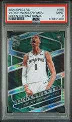 2023 Panini Spectra #195 Victor Wembanyama Green International PSA 9