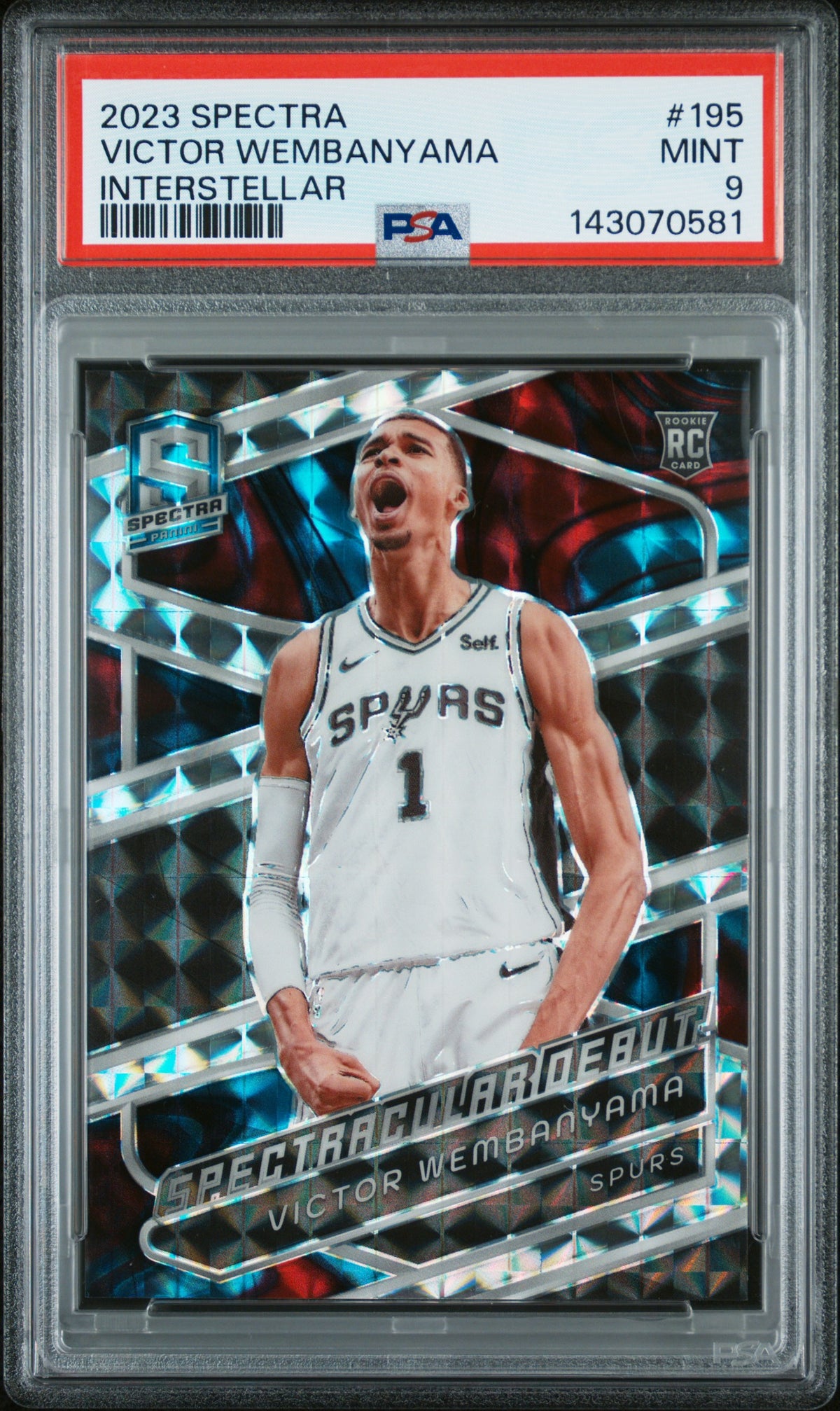 2023 Panini Spectra #195 Victor Wembanyama Interstellar PSA 9