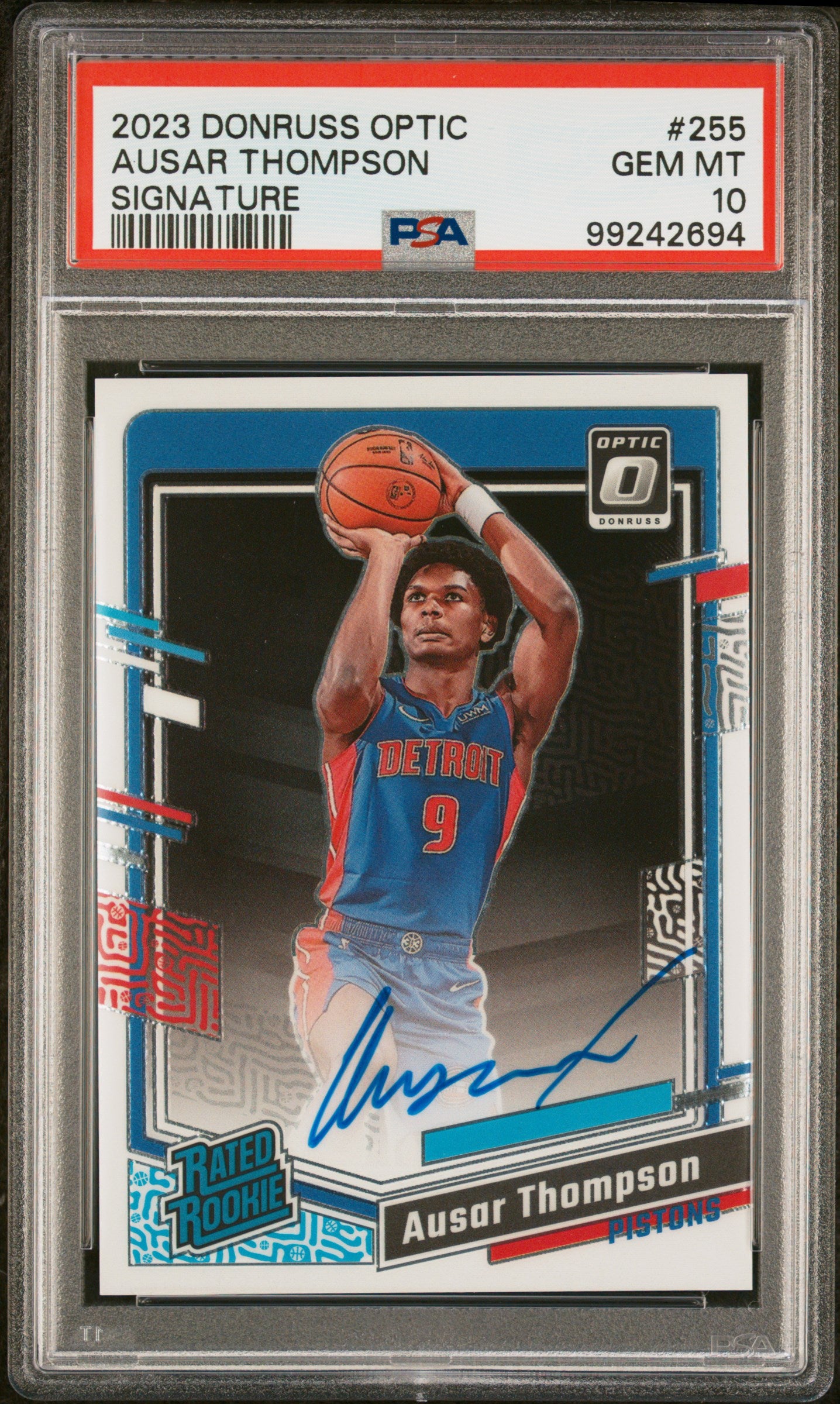2023 Panini Donruss Optic #255 Ausar Thompson Signature PSA 10