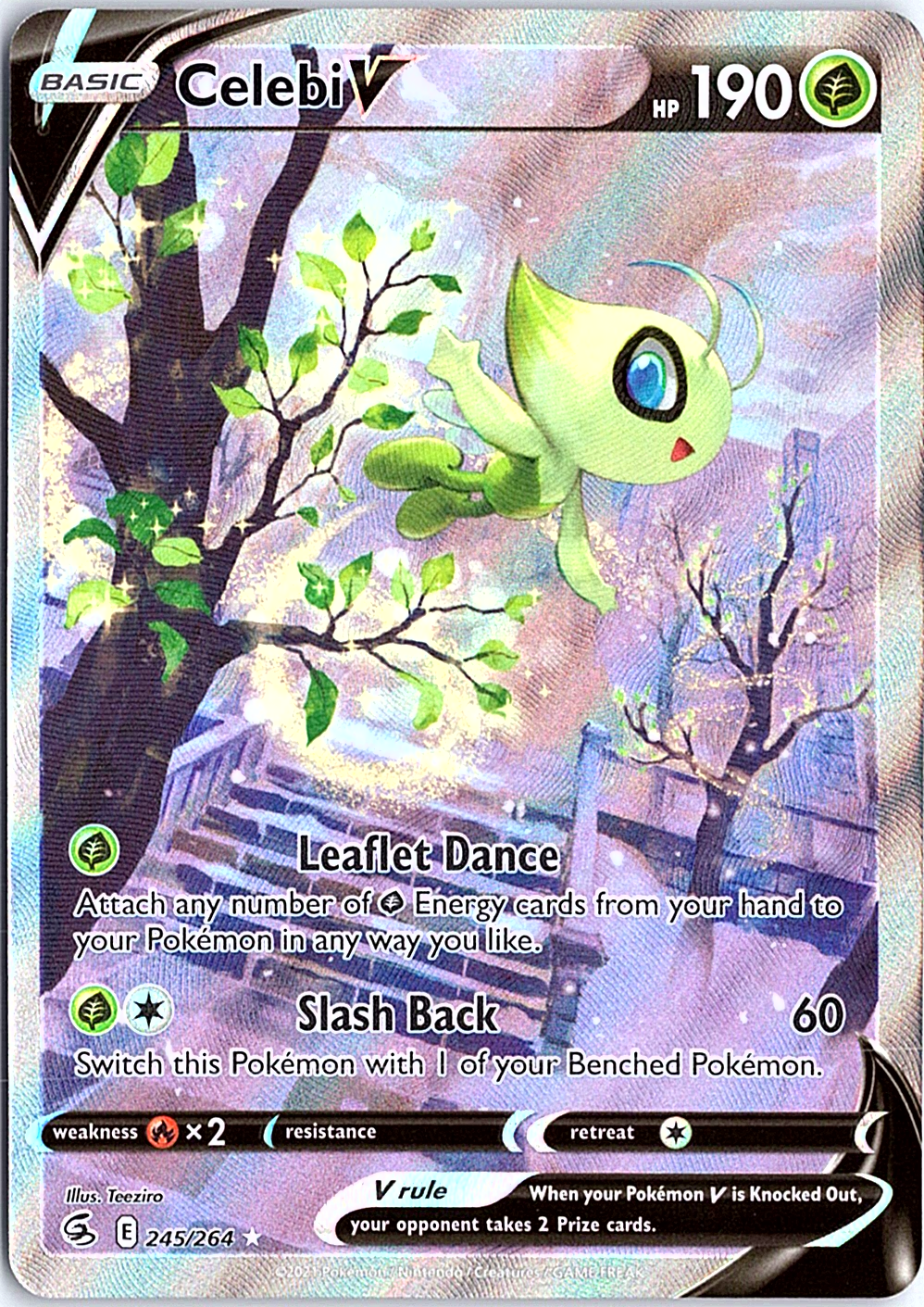 Celebi V (Alternate Full Art) Ultra Rare SWSH08: Fusion Strike 245/264 NM