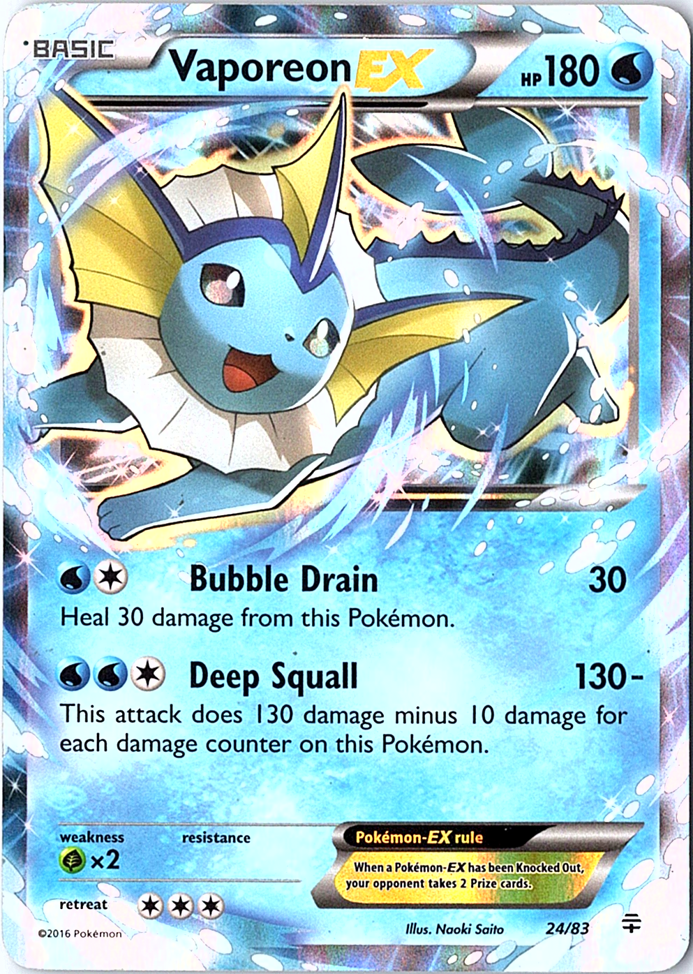 Vaporeon EX Ultra Rare Generations 24/83 MP
