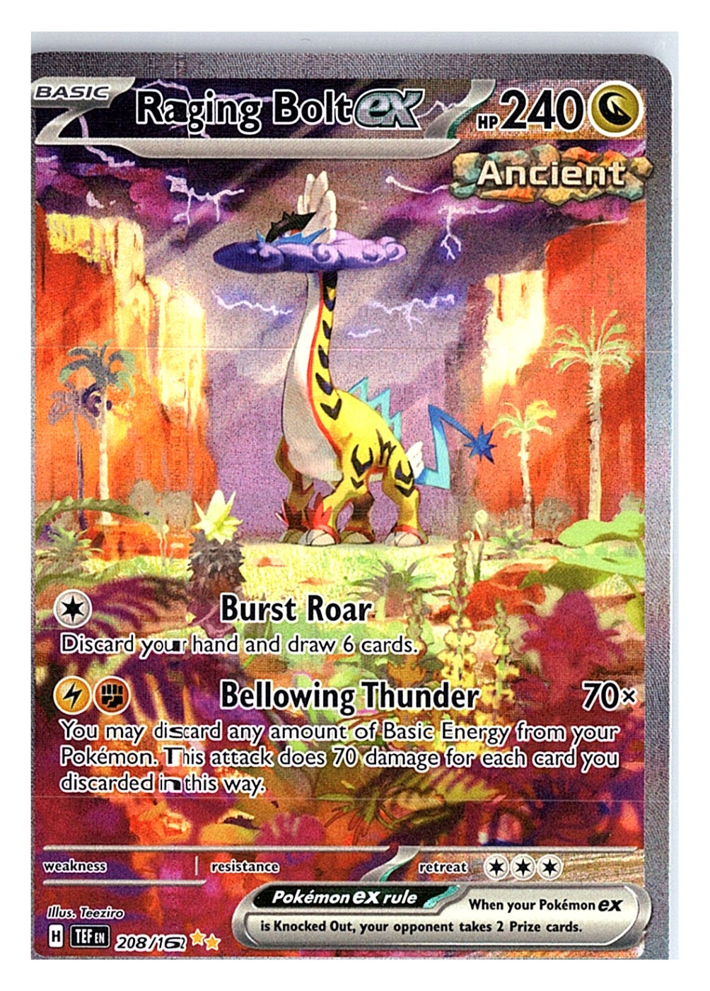Raging Bolt Ex Special Illustration Rare SV05 Temporal Forces 208 162 raging-bolt-ex-special-illustration-rare-sv05-temporal-forces-208-162
