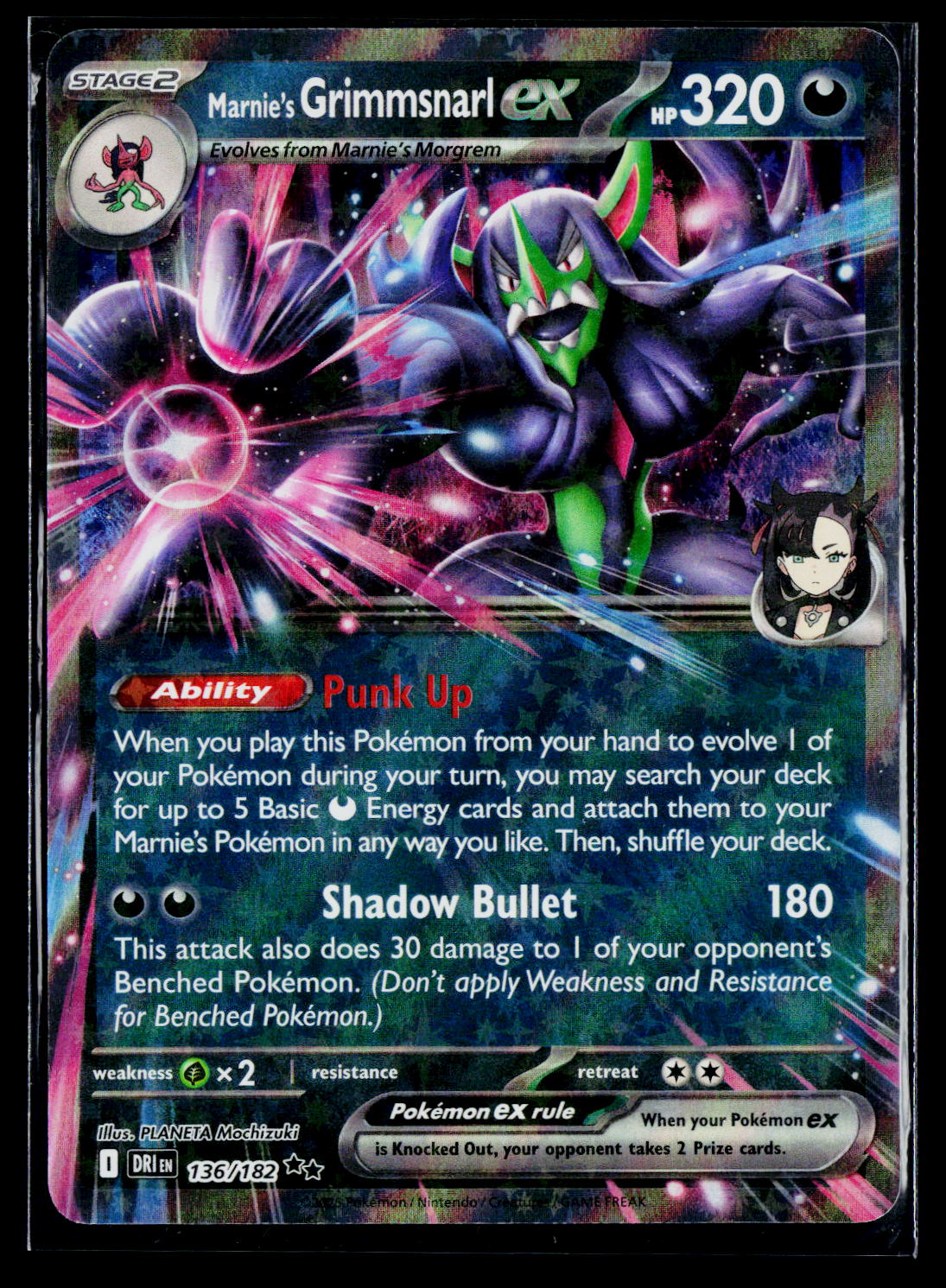 Marnie's Grimmsnarl ex DRI 136/182 Holo NM