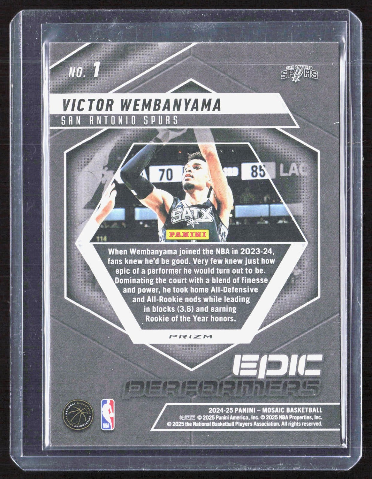 2024-25 Panini Mosaic - Epic Performers Mosaic Green Victor Wembanyama 1