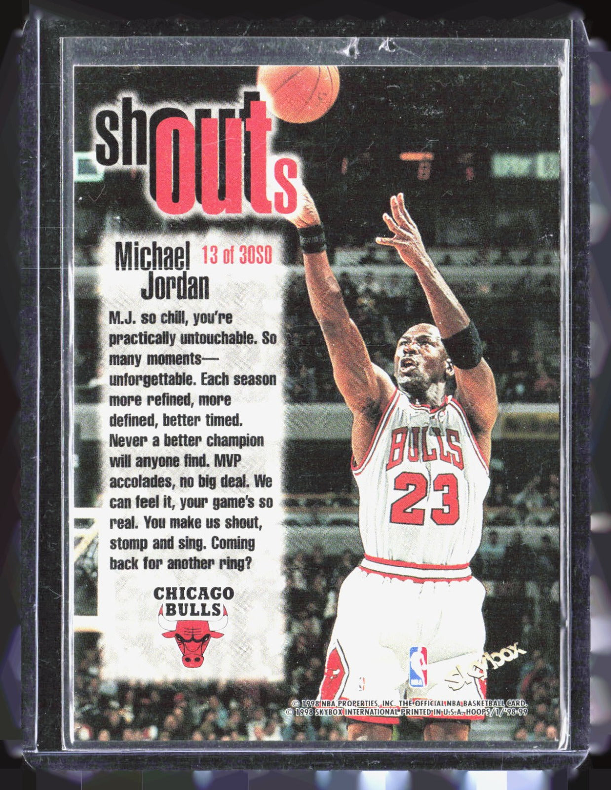 1998-99 Hoops - Shout Outs Michael Jordan 13 SO Basketball Chicago Bulls
