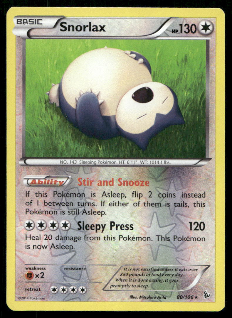 Snorlax Rare XY - Flashfire 80/106 NM