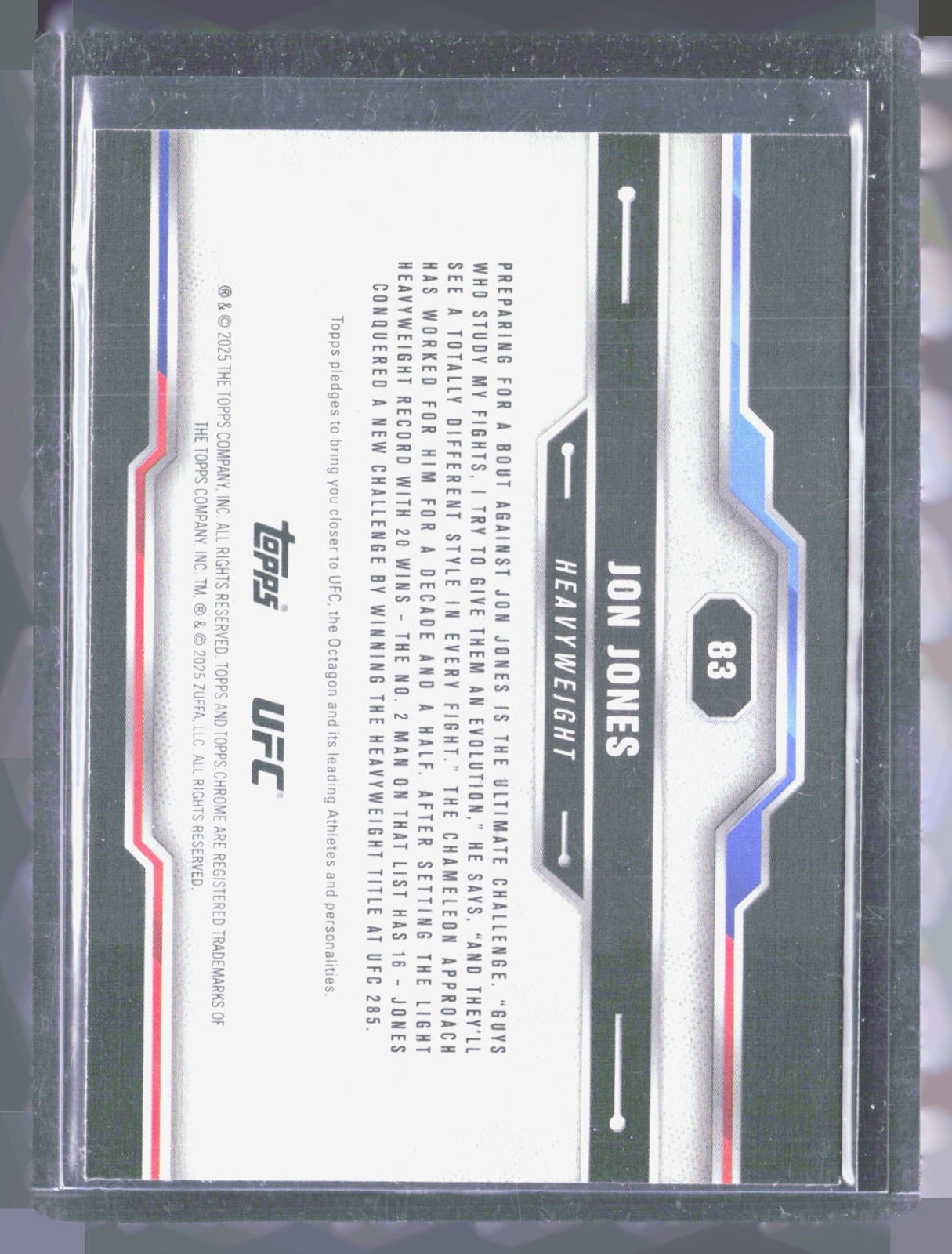 2025 Topps Chrome UFC - Red & Blue Refractor Jon Jones 83 UFC