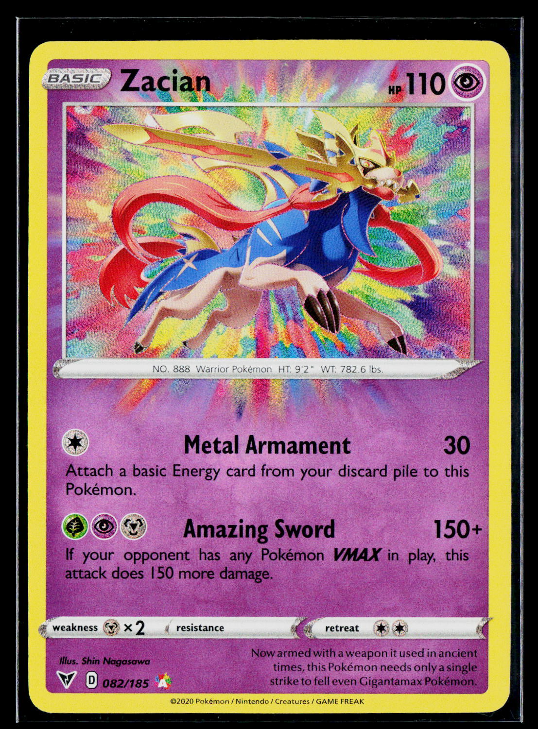 Zacian Holo SWSH04: Vivid Voltage 082/185 NM