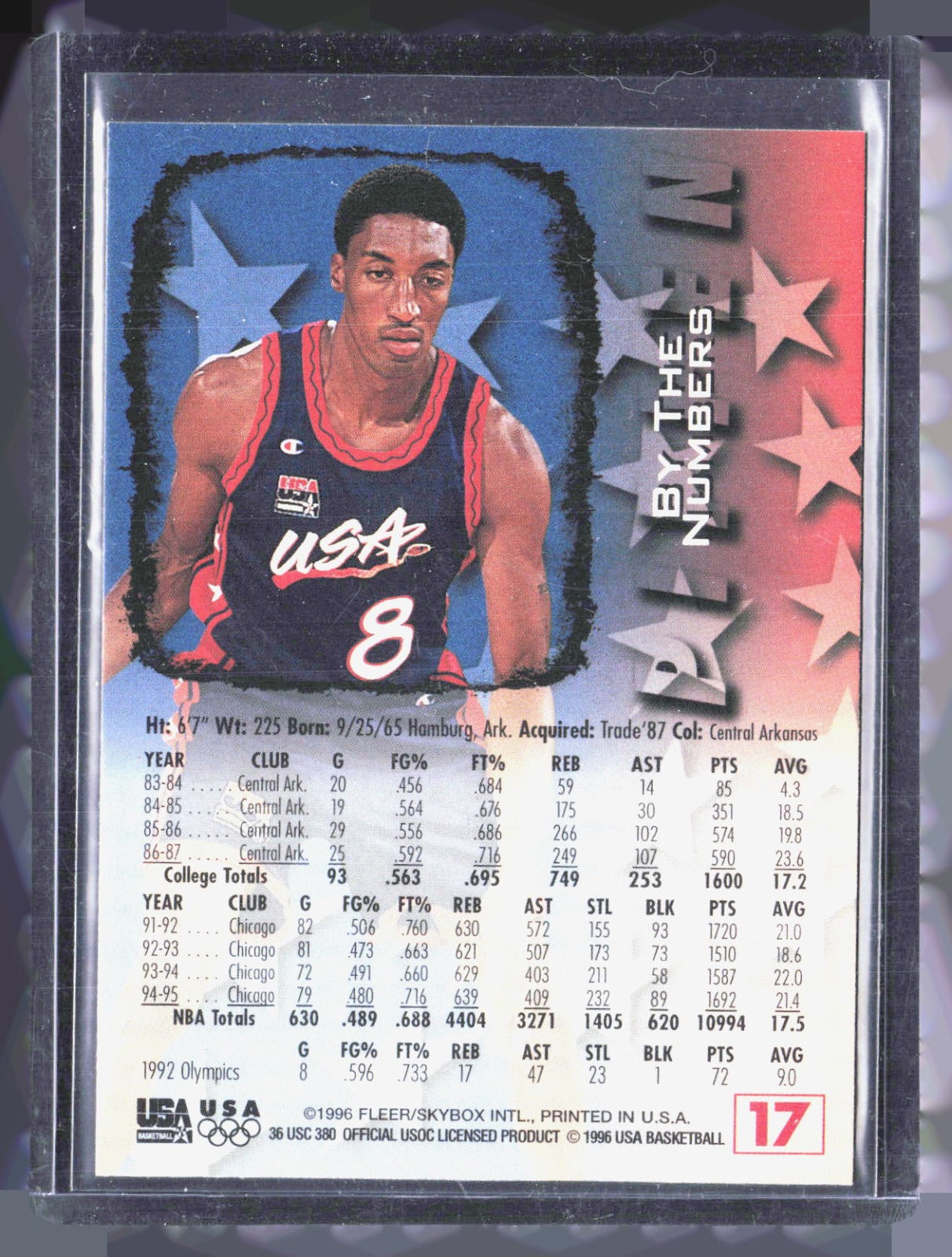 1996 Fleer USA Scottie Pippen 17 Basketball USA