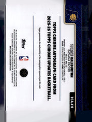 2025-26 Topps Chrome #TCA-TH Tyrese Haliburton Chrome Autographs Geometric Gold Refractor #/50