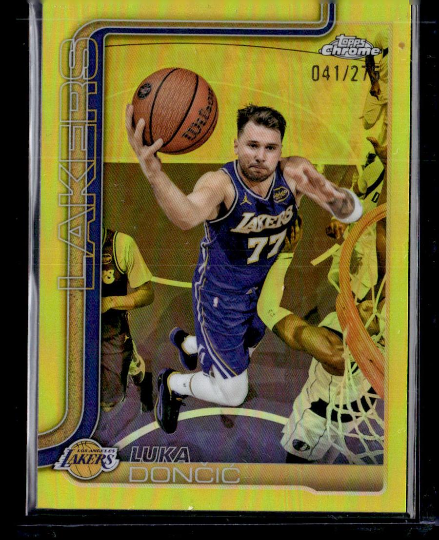 2025-26 Topps Chrome Update #2 Luka Dončić Yellow Refractor #/275