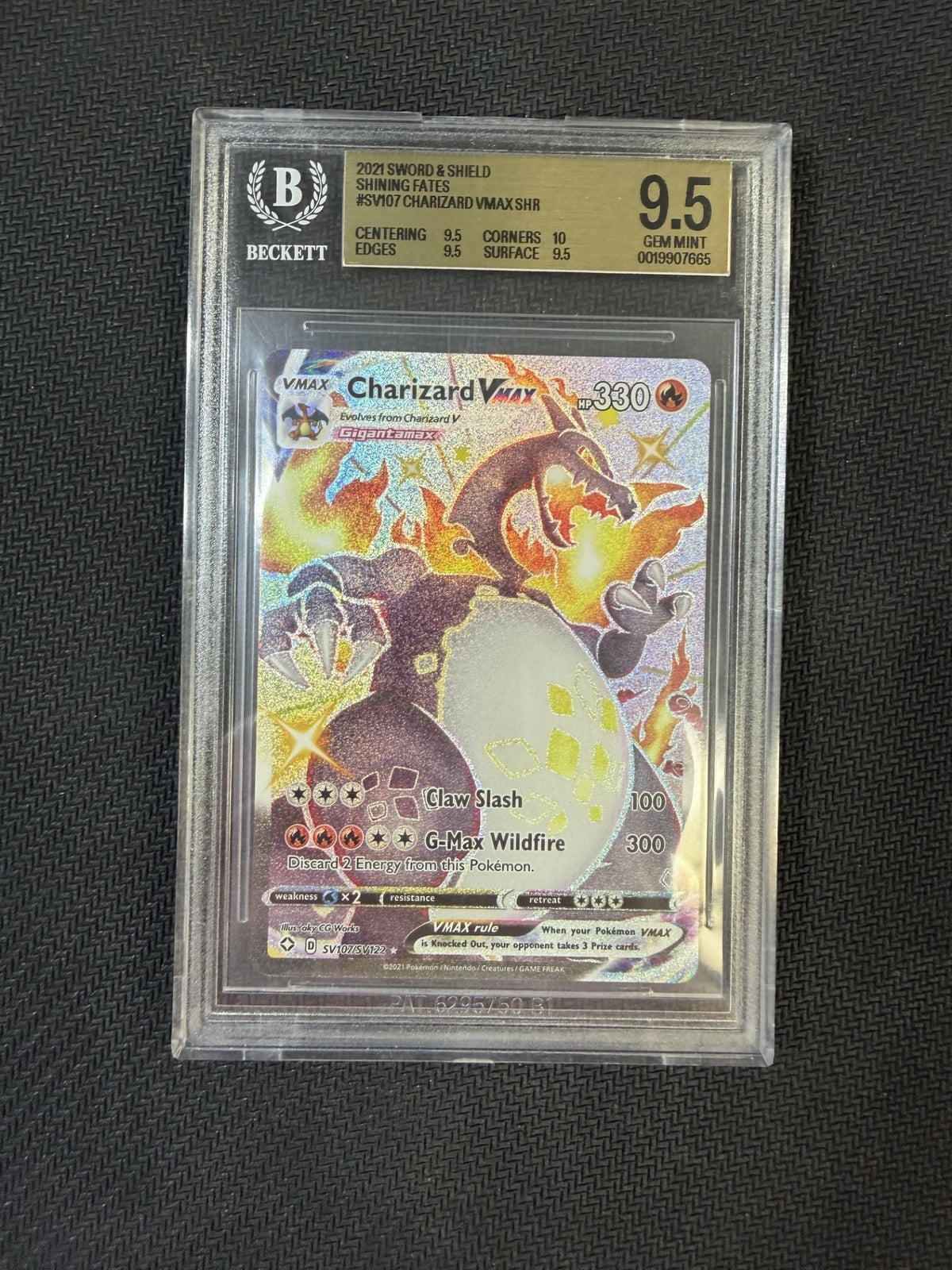 2021 Pokemon TCG Sword & Shield Shining Fates #SV107 Charizard VMAX SHUR BGS 9.5