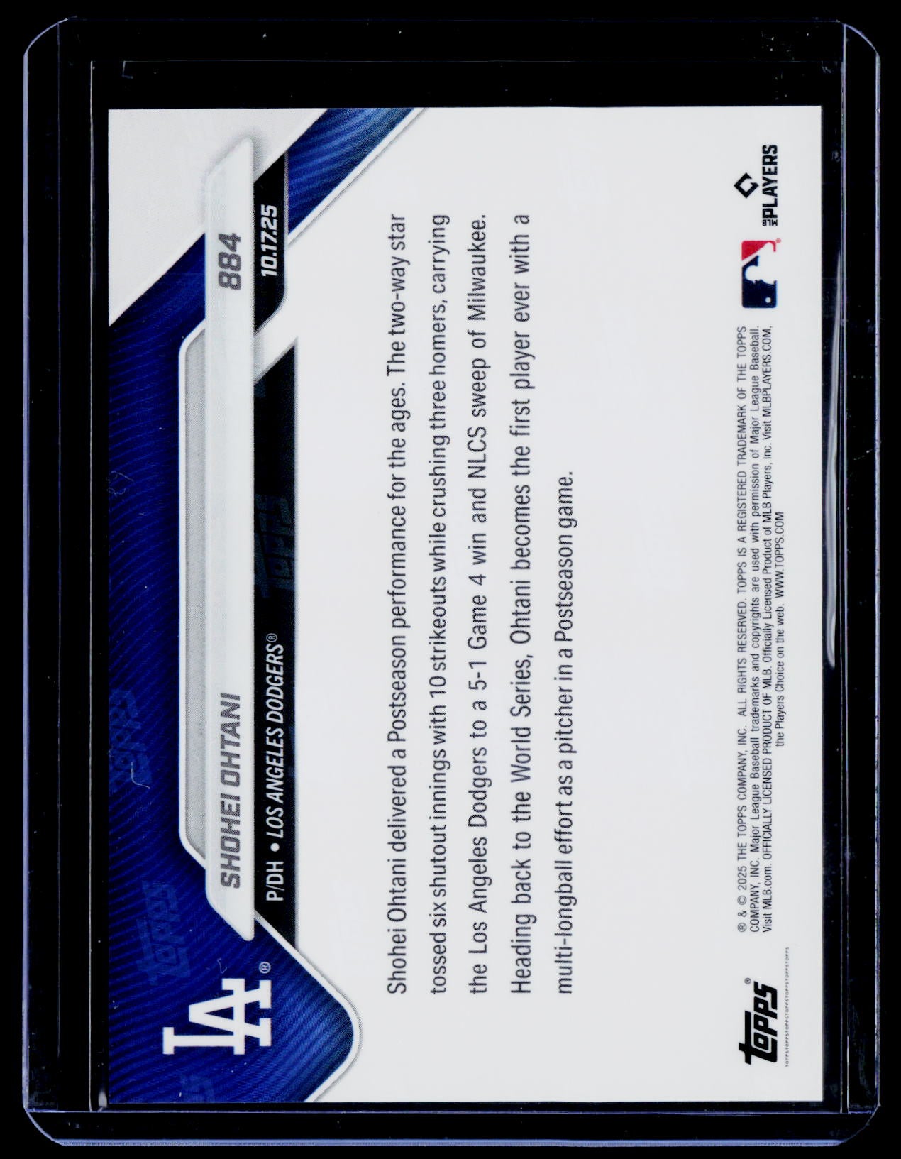 2025 Topps Now #884 Shohei Ohtani