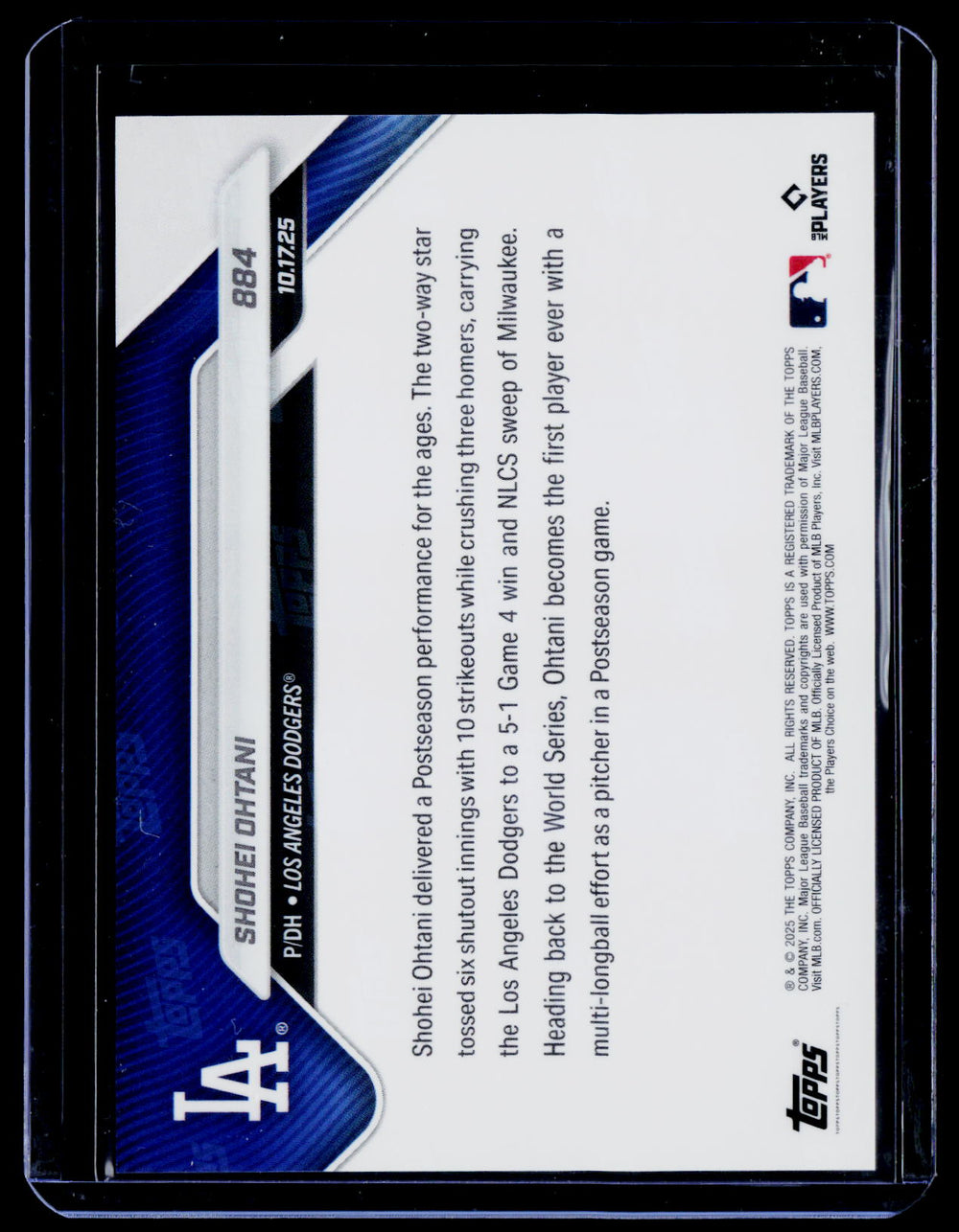2025 Topps Now #884 Shohei Ohtani