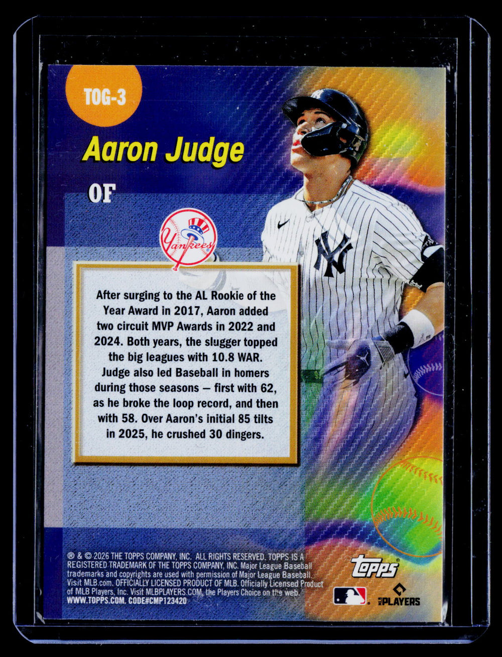 2026 Topps #TOG-3 Aaron Judge Titans of the Game