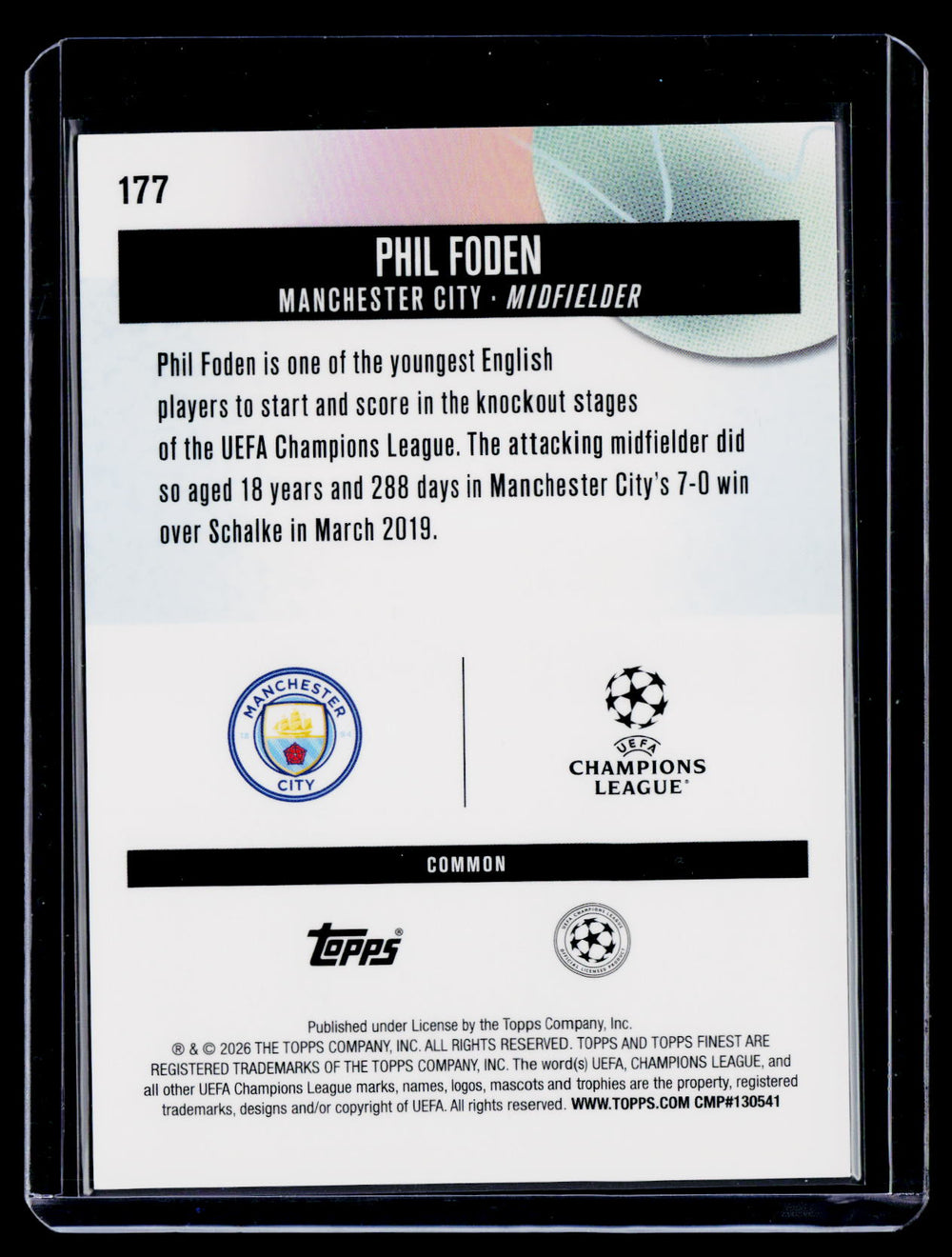 2025-26 Finest UEFA Club Competitions #177 Phil Foden /200