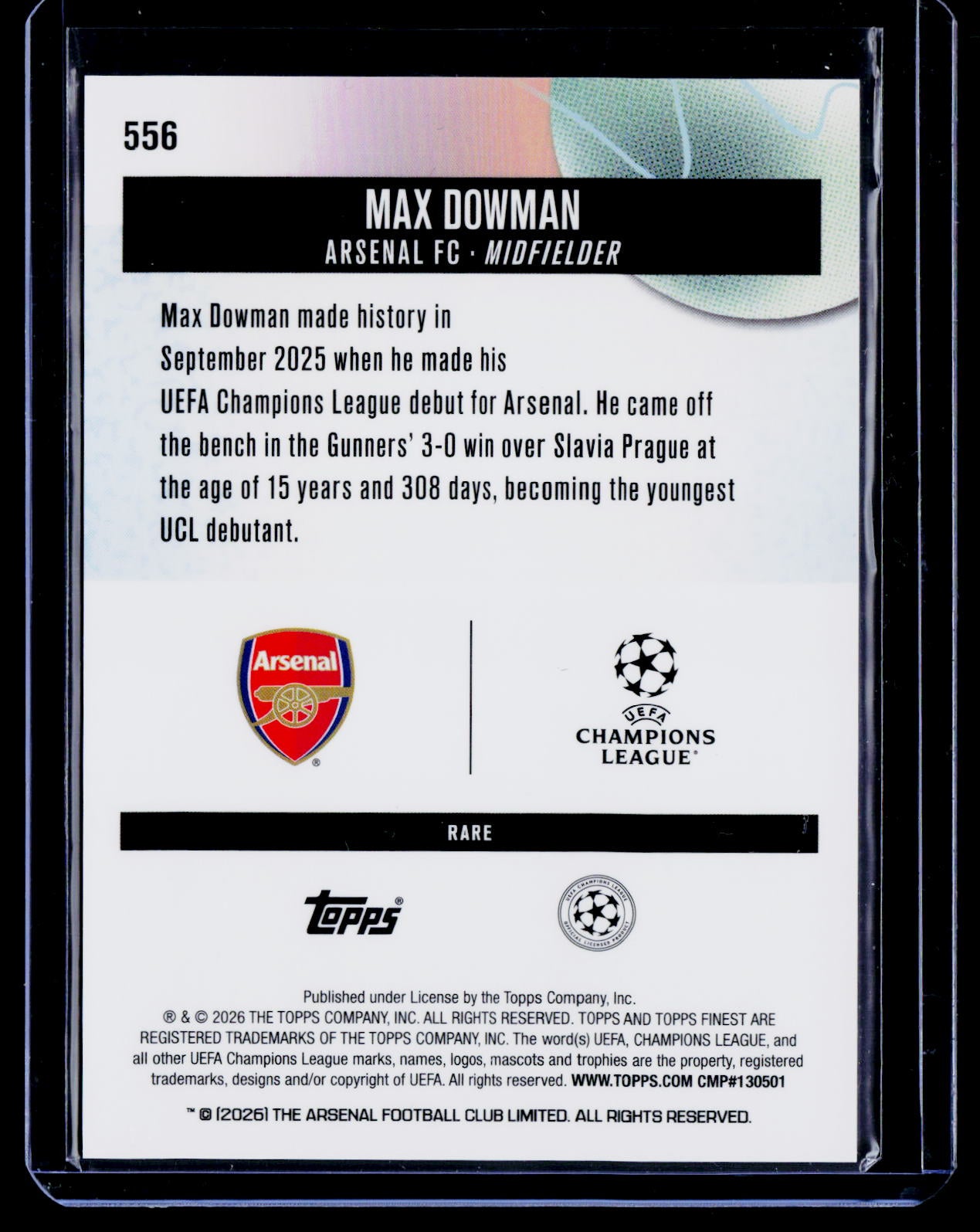2025-26 Finest UEFA Club Competitions #556 Max Dowman