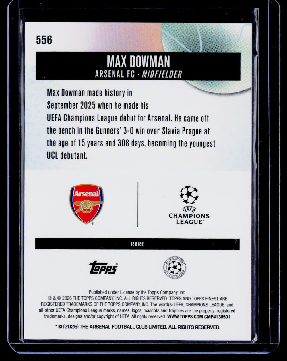 2025-26 Finest UEFA Club Competitions #556 Max Dowman