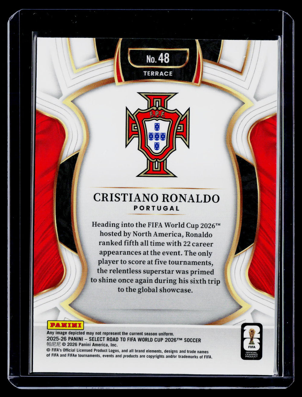 2025-26 Panini Select Road to FIFA World Cup #48 Cristiano Ronaldo