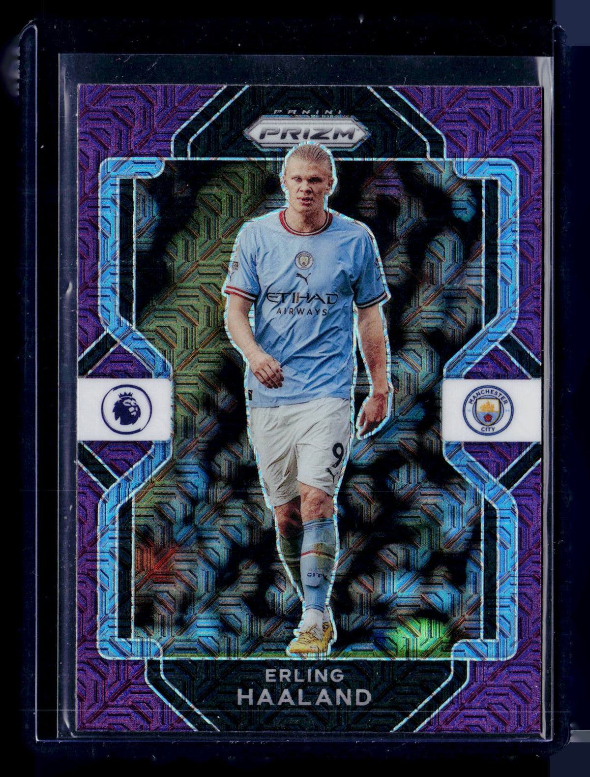2022-23 Panini Chronicles - Prizm Premier League Purple Mojo #223 Erling Haaland