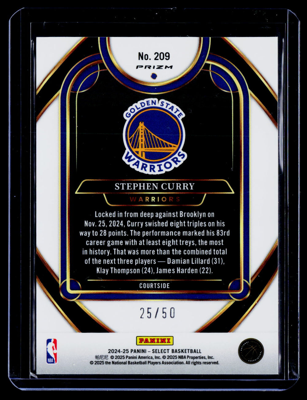 2024-25 Panini Select #209 Stephen Curry Green Wave Prizm #/50