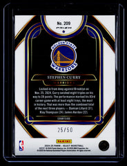 2024-25 Panini Select #209 Stephen Curry Green Wave Prizm #/50