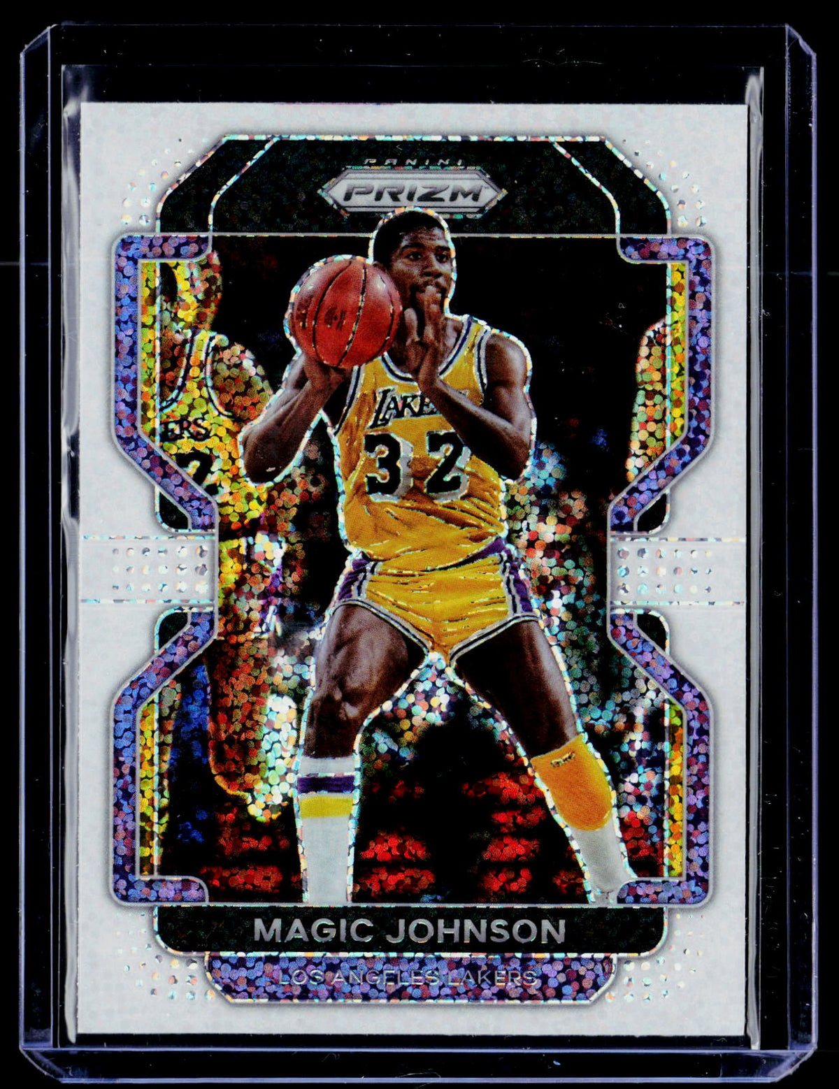 2021-22 Panini Prizm #248 Magic Johnson White Sparkle