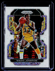 2021-22 Panini Prizm #248 Magic Johnson White Sparkle