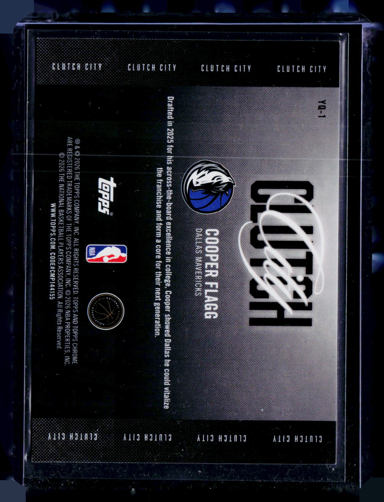 2025-26 Topps Chrome Update #YQ-1 Cooper Flagg Clutch City Gold Geometric Refractor /50