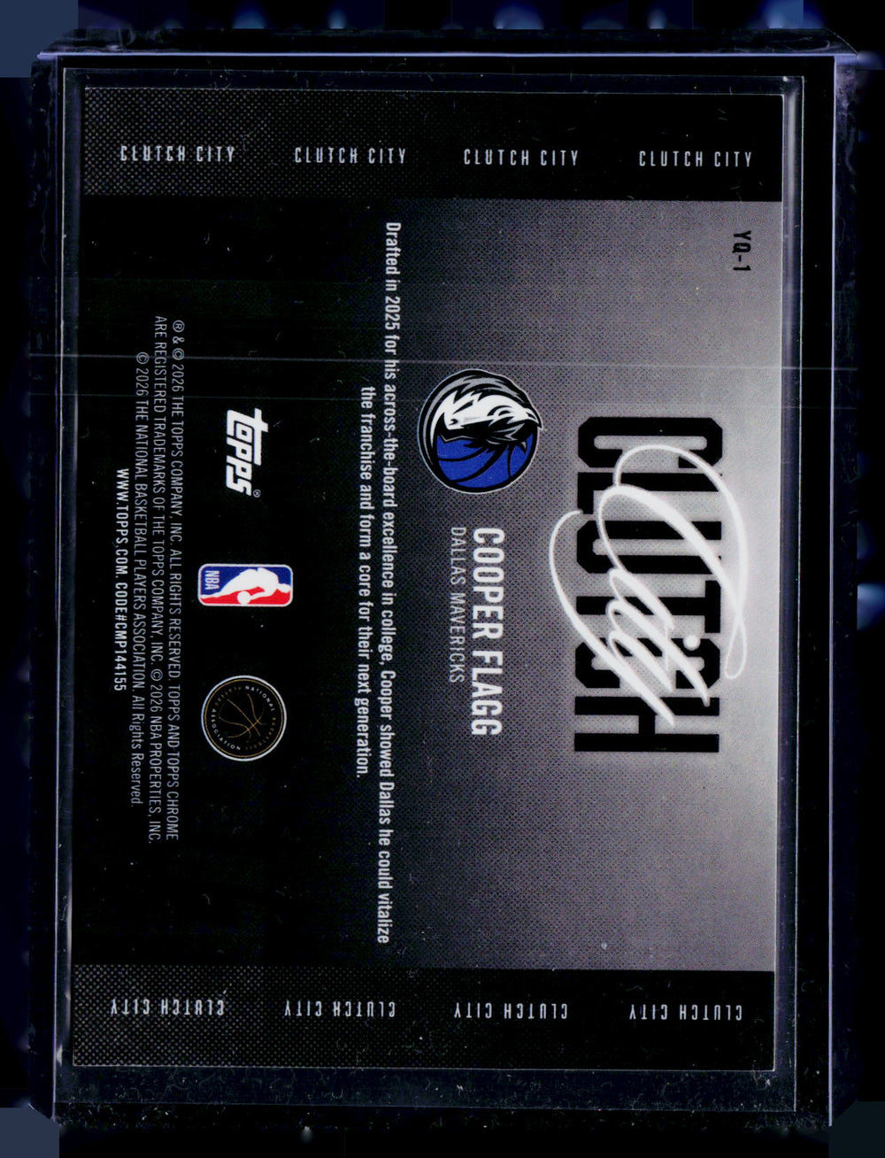 2025-26 Topps Chrome Update #YQ-1 Cooper Flagg Clutch City Gold Geometric Refractor /50