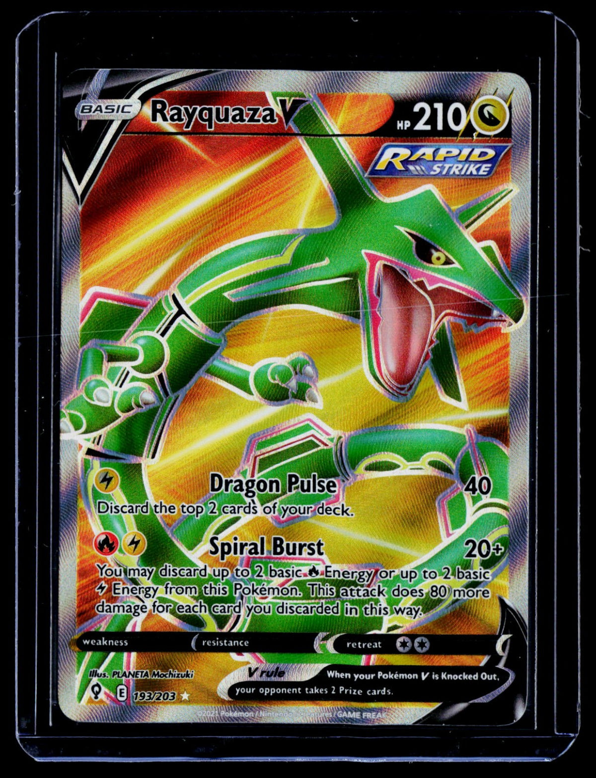 Rayquaza V (Full Art) Holo SWSH07: Evolving Skies 193/203 NM