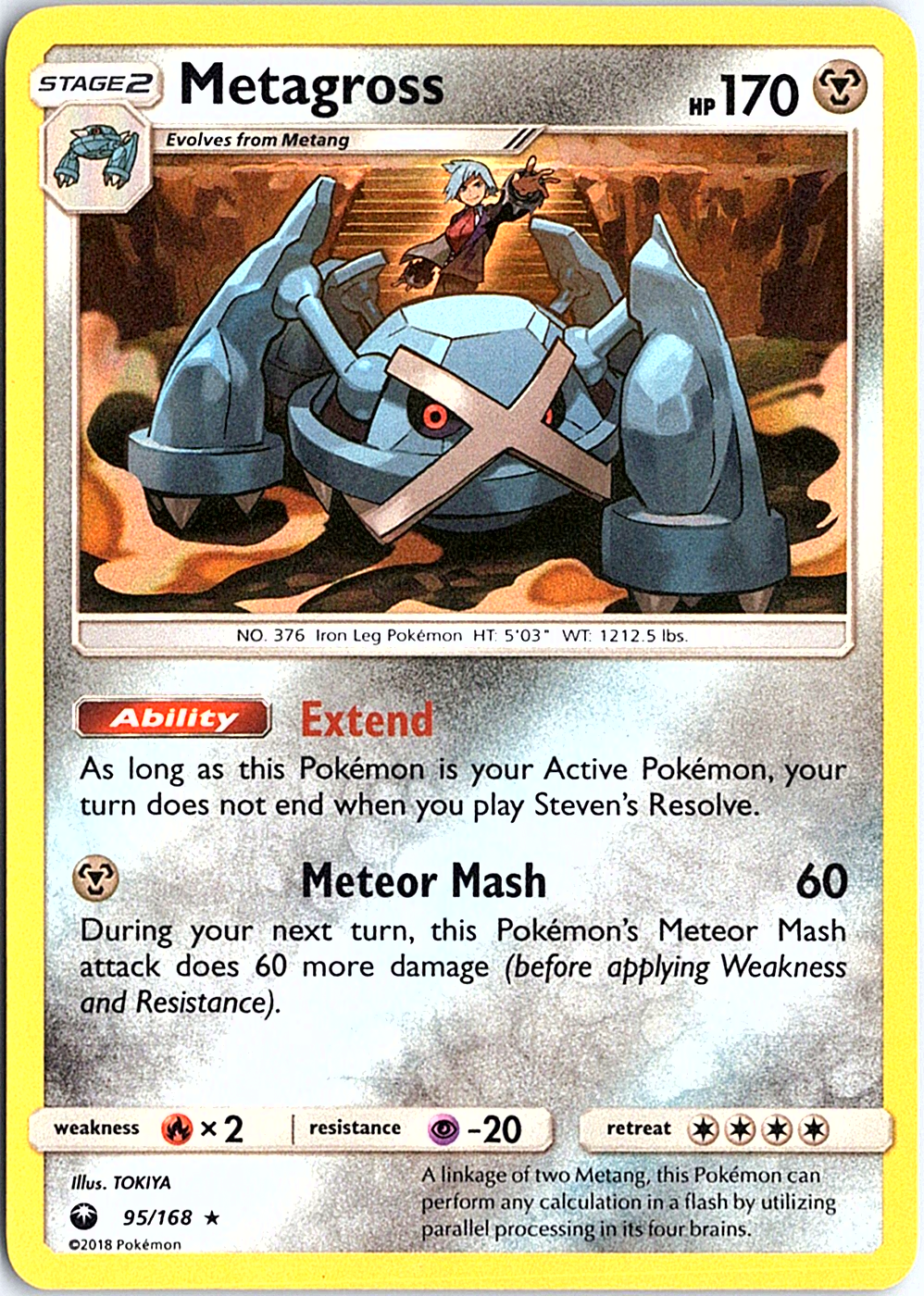 Metagross Holo Rare SM - Celestial Storm 95/168 NM