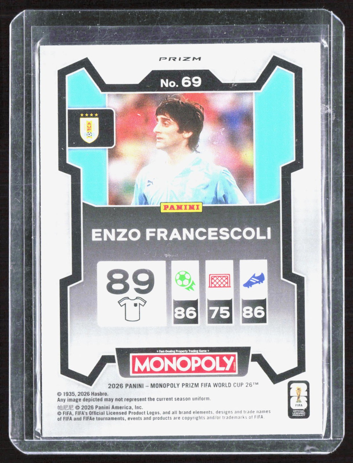 2026 Panini Prizm Monopoly FIFA WC Four CornersBlueWave Prizms Enzo Francescoli