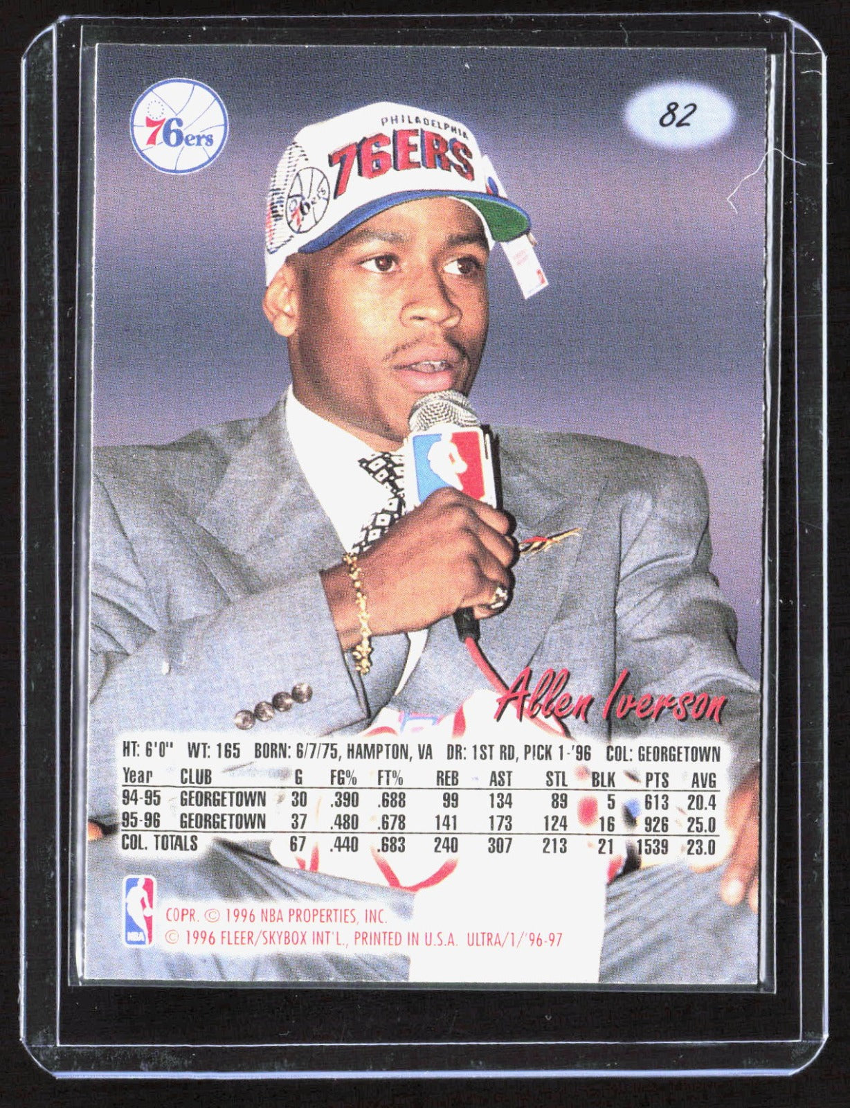 1996-97 Ultra Allen Iverson 82 Basketball Philadelphia 76ers
