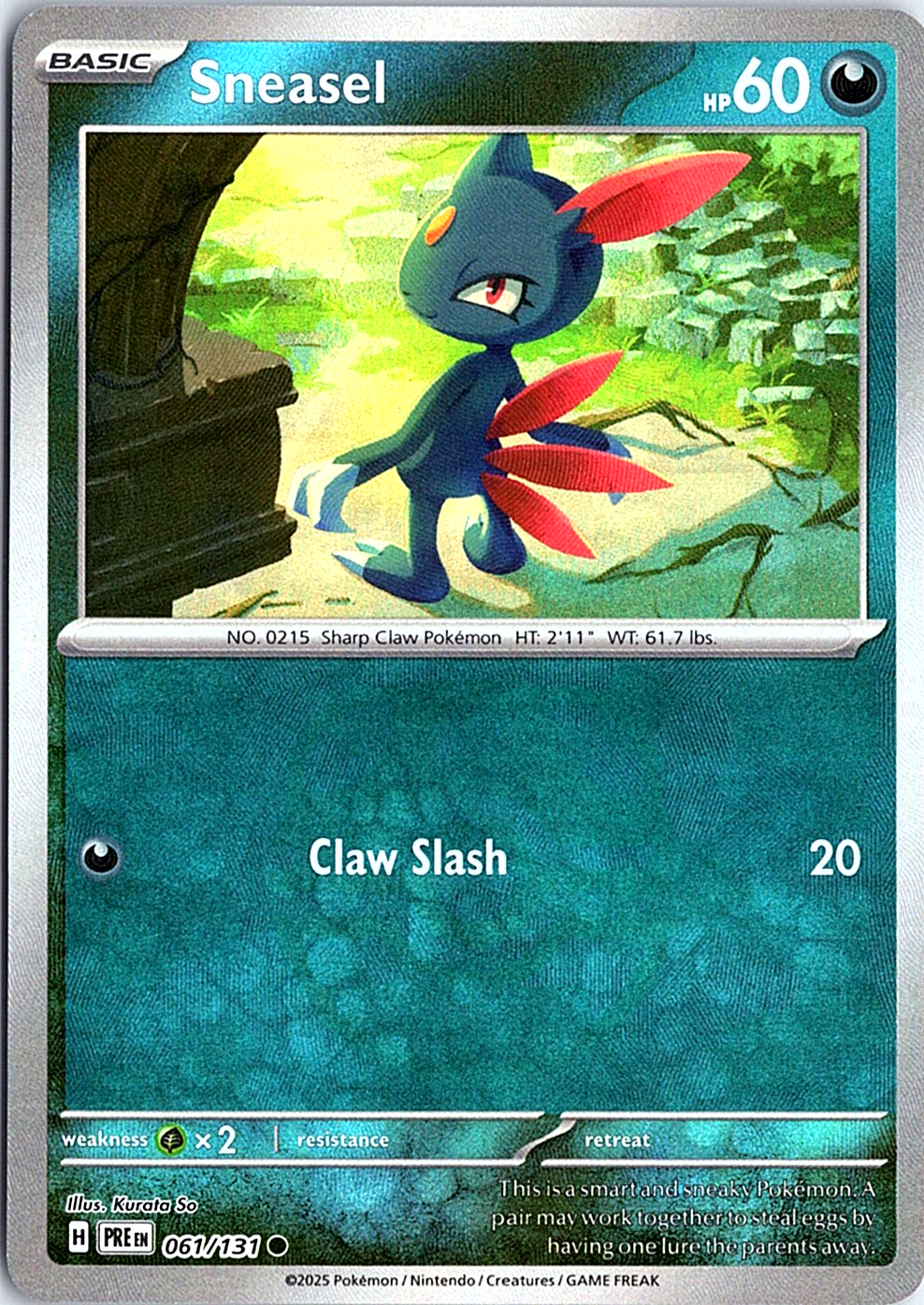 Sneasel (Master Ball Pattern) Common SV: Prismatic Evolutions 061/131 NM