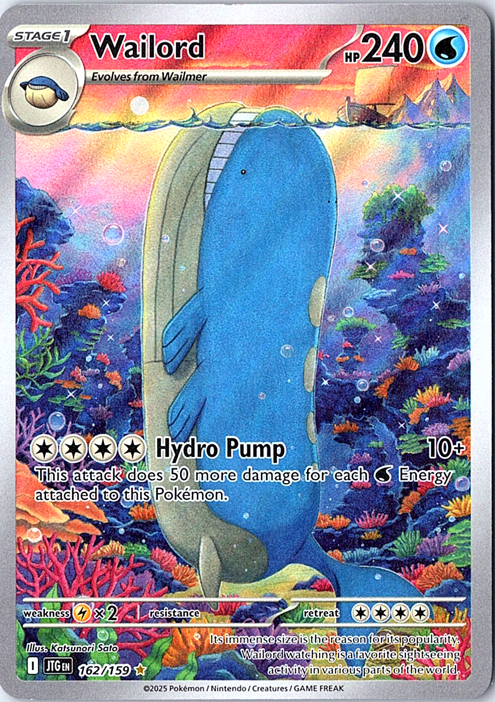 Wailord Illustration Rare SV09: Journey Together 162/159 NM