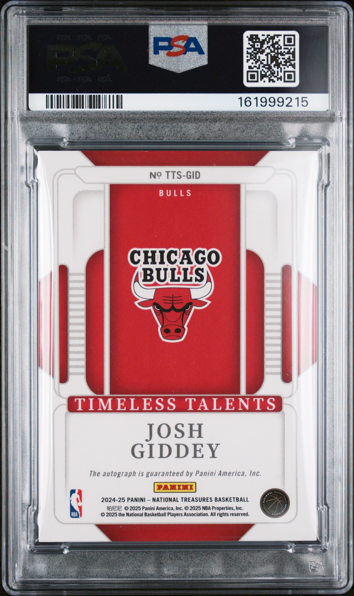 2024 Panini National Treasures Timeless Talents Signatures Josh Giddey PSA 8